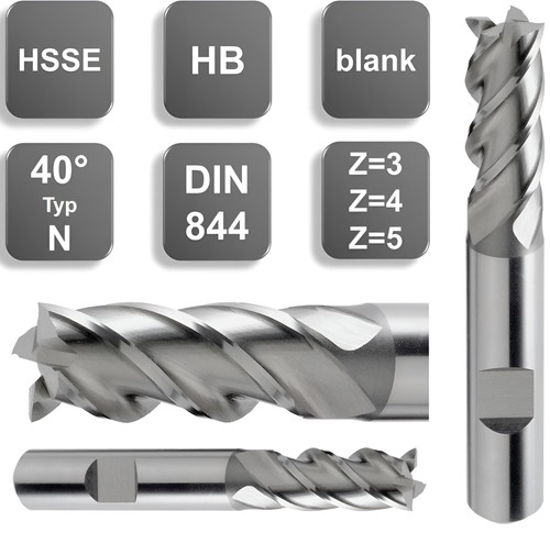 Hss schaftfräser hb - (co5%),
