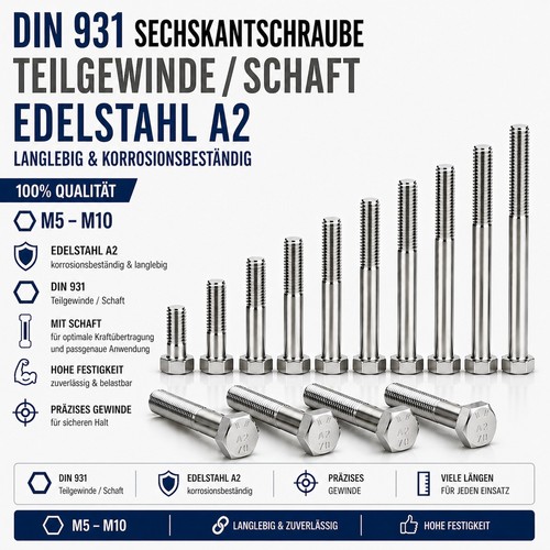 Sechskantschraube mit schaft - sechskantschraube,