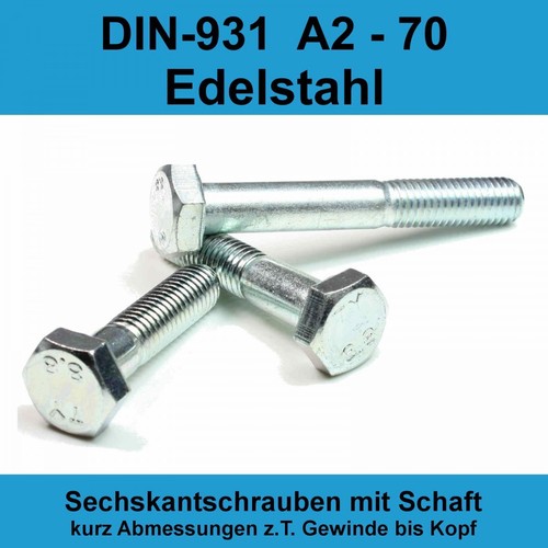 M10 din 931 sechskantschrauben - din,