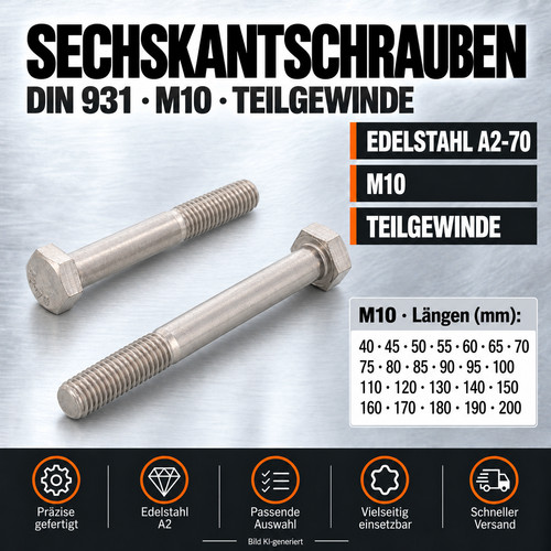 Sechskantschraube m10 - va,